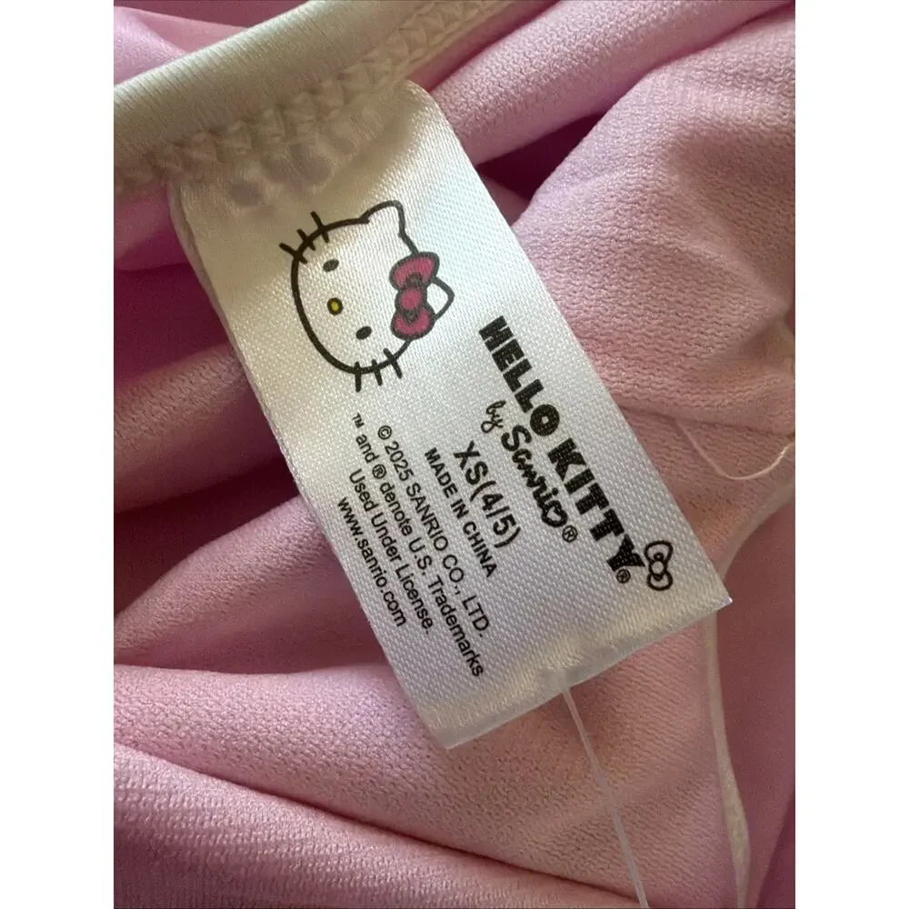 Hello Kitty Aloha Hawaii Swimsuit Girls XS 4/5 Pink One Piece UV Protection